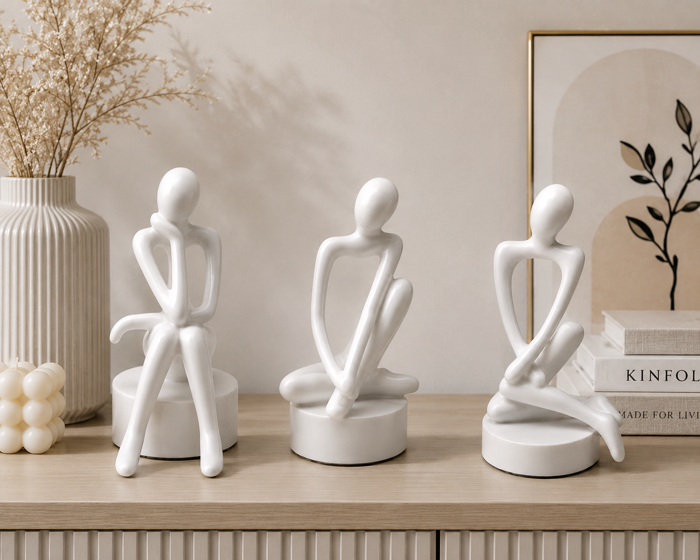 Modern Abstract Decorative Sculptures Set of 3