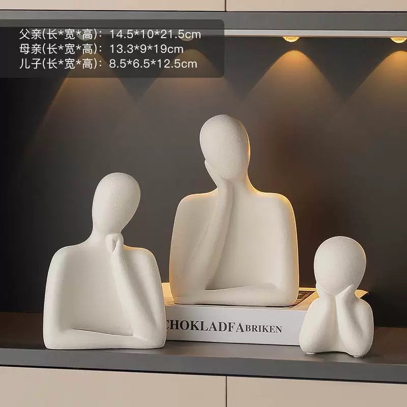 Set Of 3 Family Sculptures