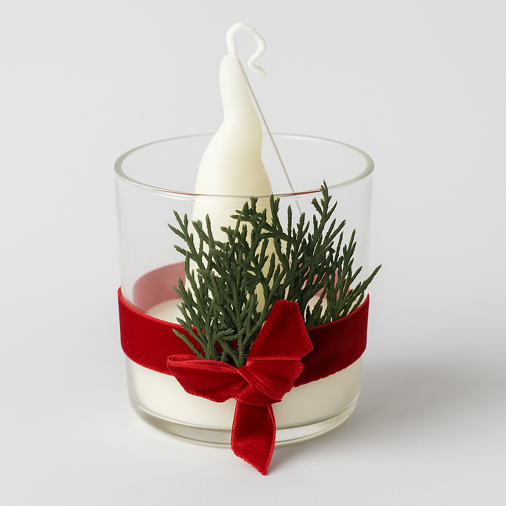 Winter Candles with Christmas Décor - Set Of 3 Candles