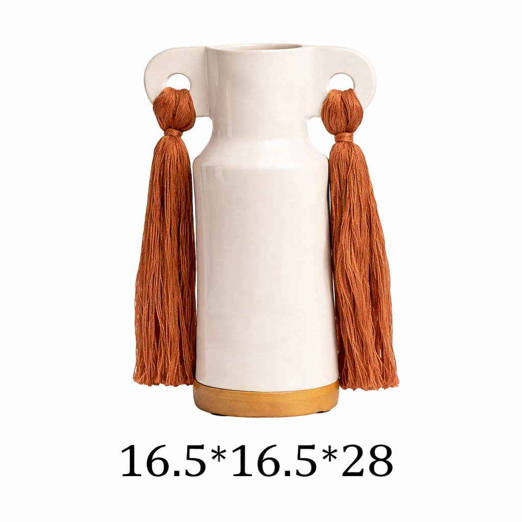 Decorative Vase with Elegant Tassels