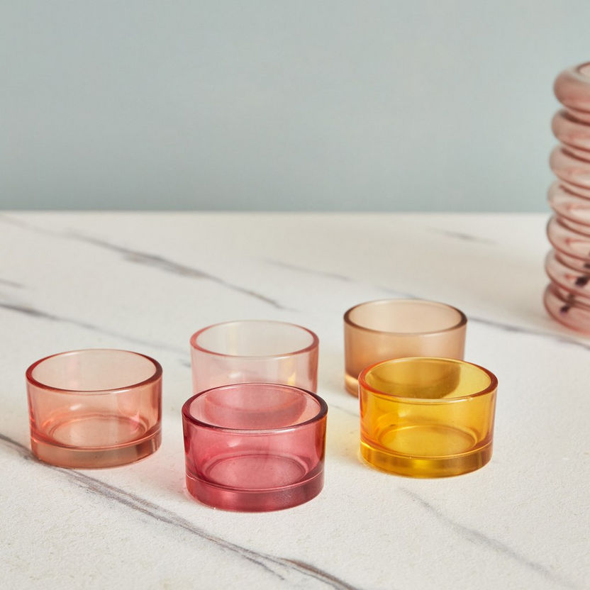 Glass Tealight Holders – Modern Design pack of 5