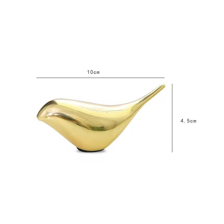 Set Of 2 Brass Bird Decor With Magnetic Base
