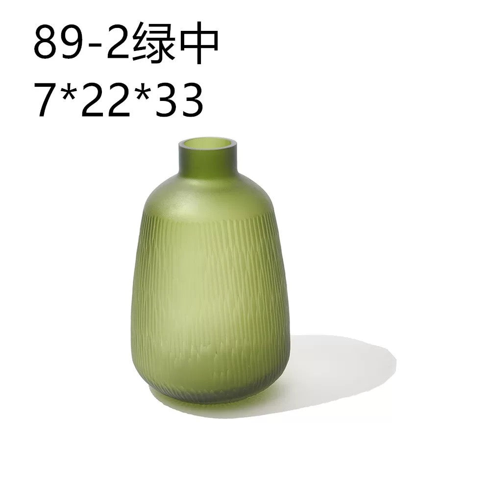 Set Of 2 Green Vases