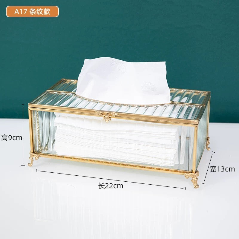 Classic Glass Tissue Box - Pack Of 2