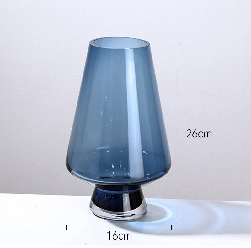 Bring Serenity Home with Timeless Glass Blue Vases Set Of 2 Sizes