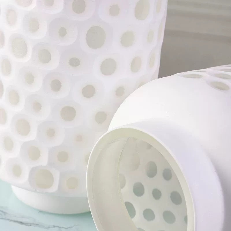 Set Of 2 Polka Dots Glass Vases