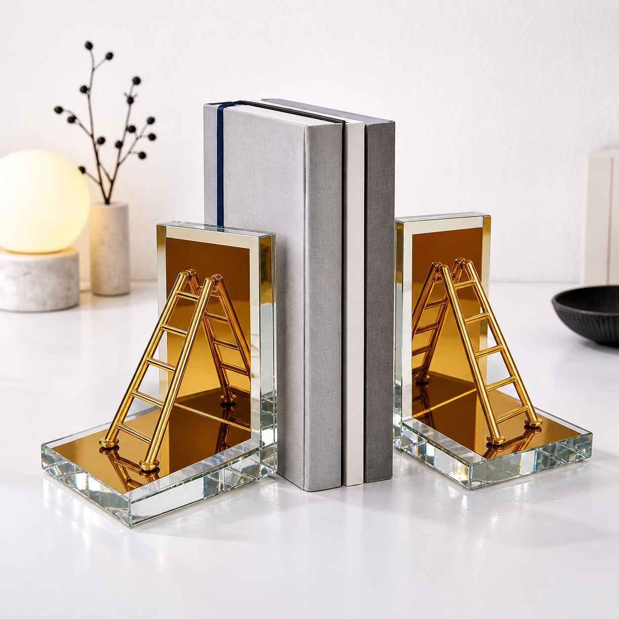 Luxury Golden Ladder Bookends