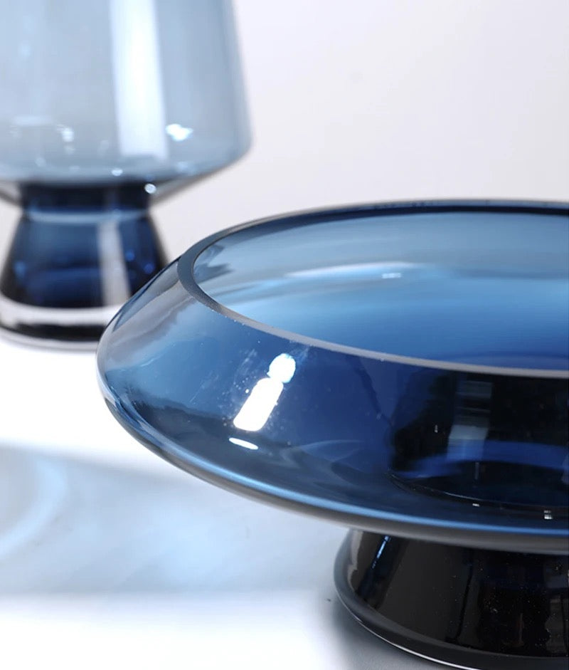 Bring Serenity Home with Timeless Glass Blue Vases Set Of 2 Sizes