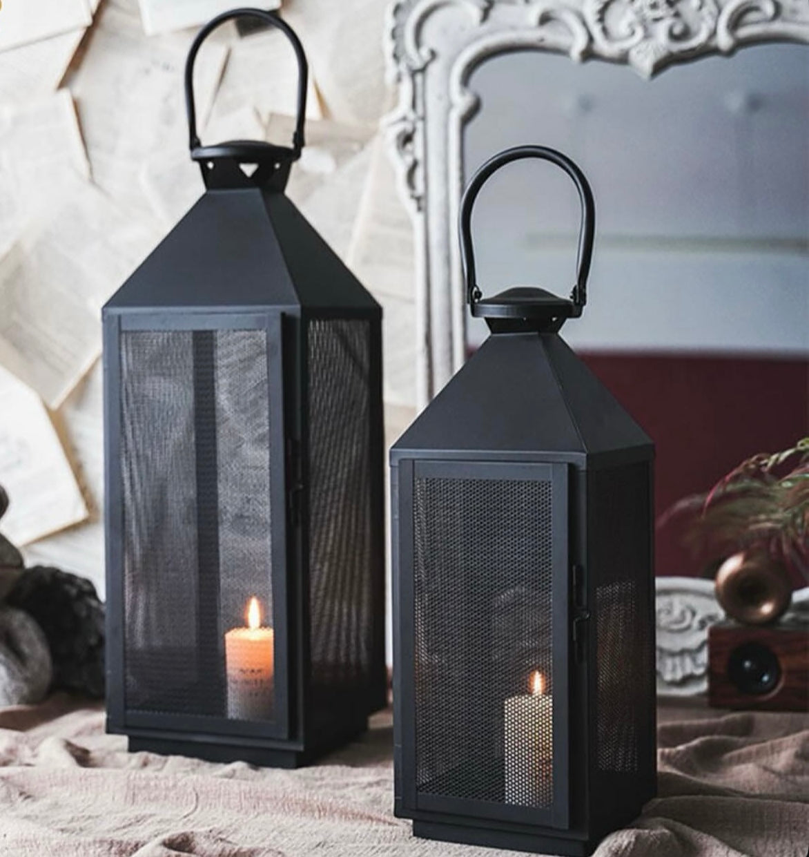 Metal Set Of 3 Lanterns