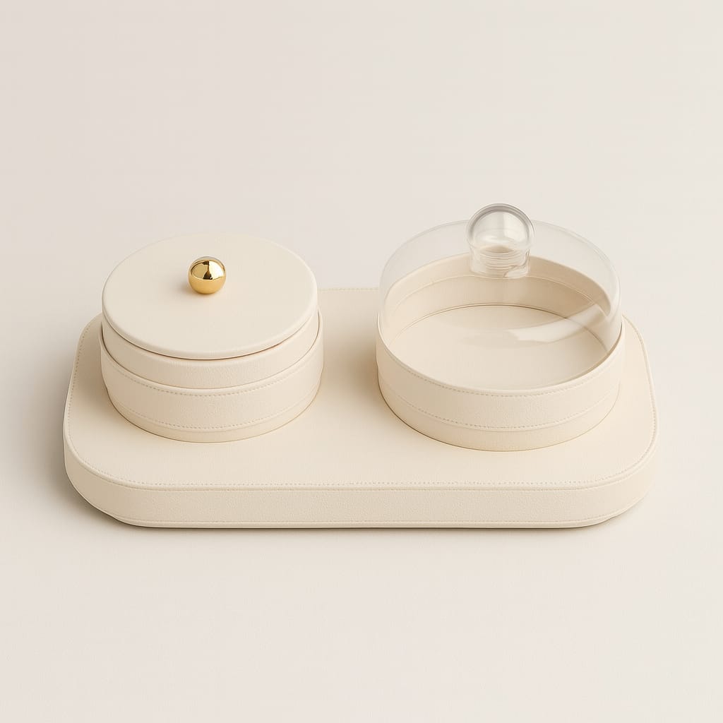 Elegant Hospitality Tray with Assorted Serving Pieces