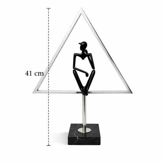 Modern Geometric Sculpture with Human Figure