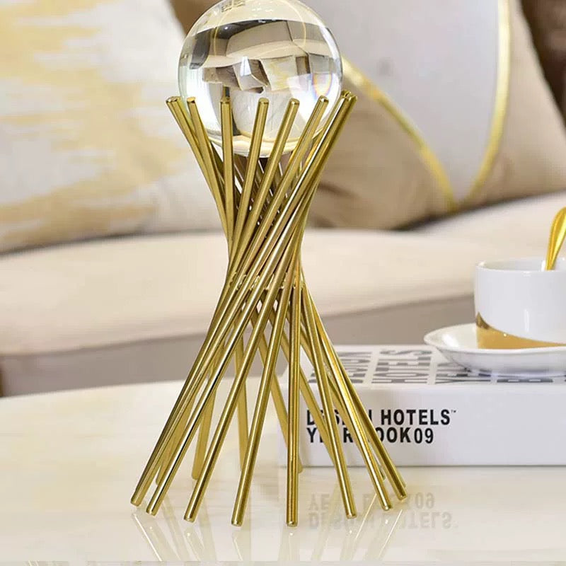 Set Of 2 Sizes Crystal & Metal Decor