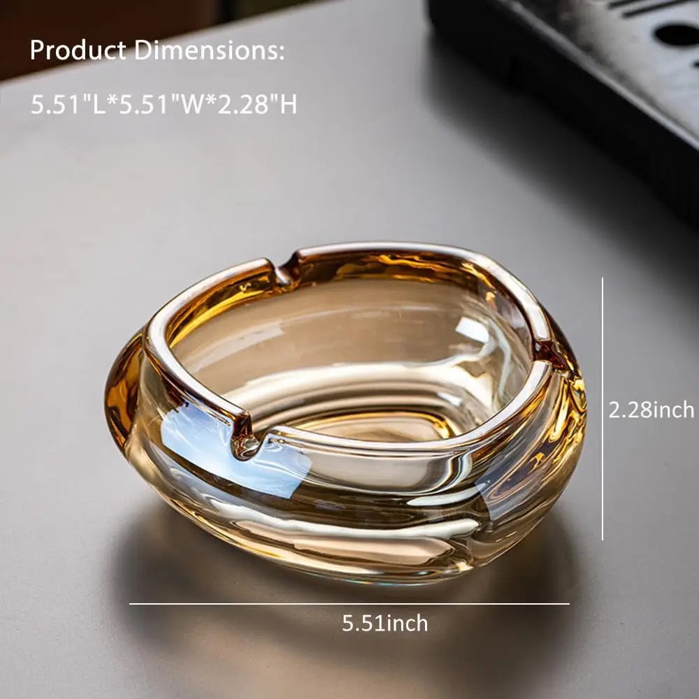 Modern Glass Ashtrays - Pack Of 2 Same Color