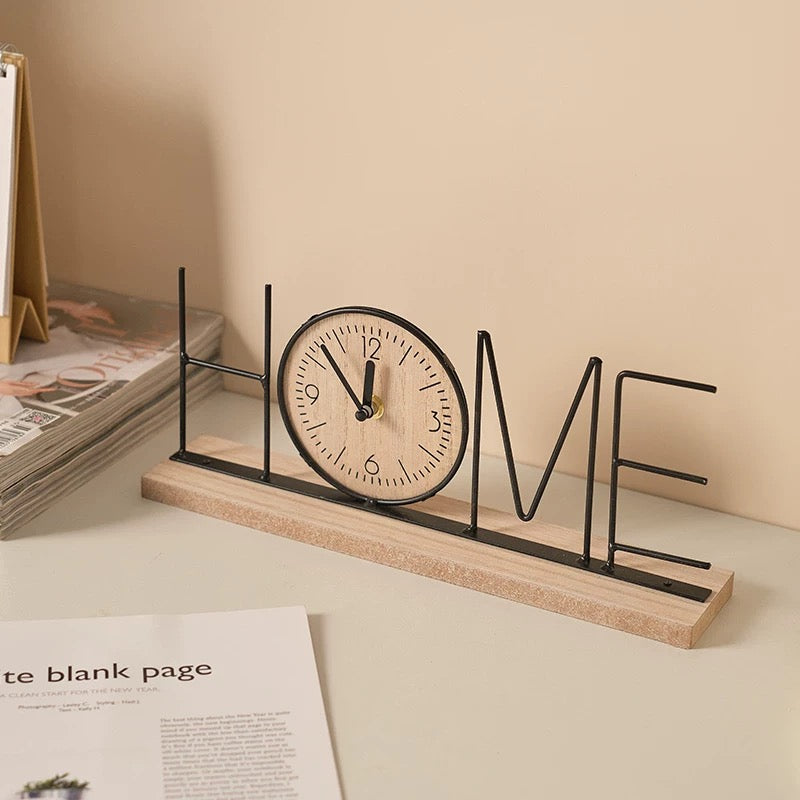 Wooden Desktop Clock - Set Of 2 Shapes