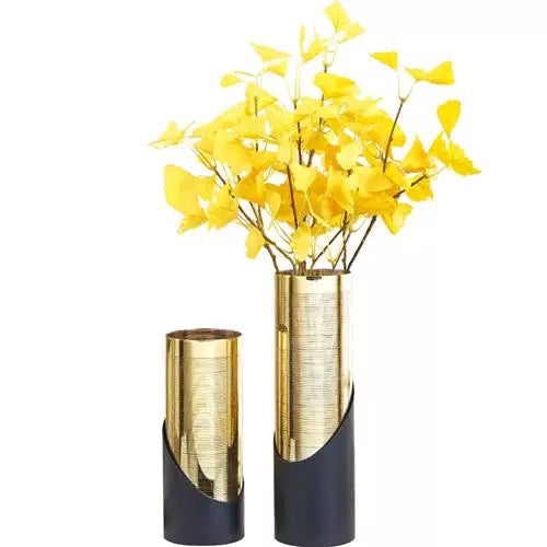 Set Of 2 Stainless Vases