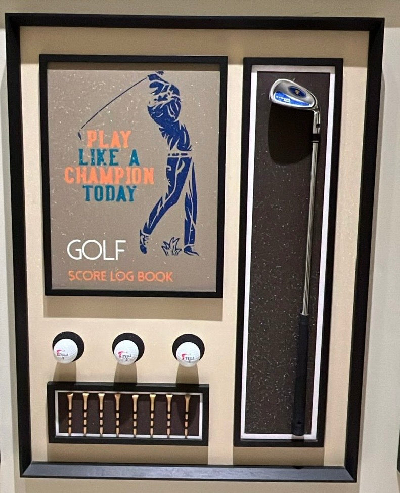 3D Golf Shadow Box Wall Tableau