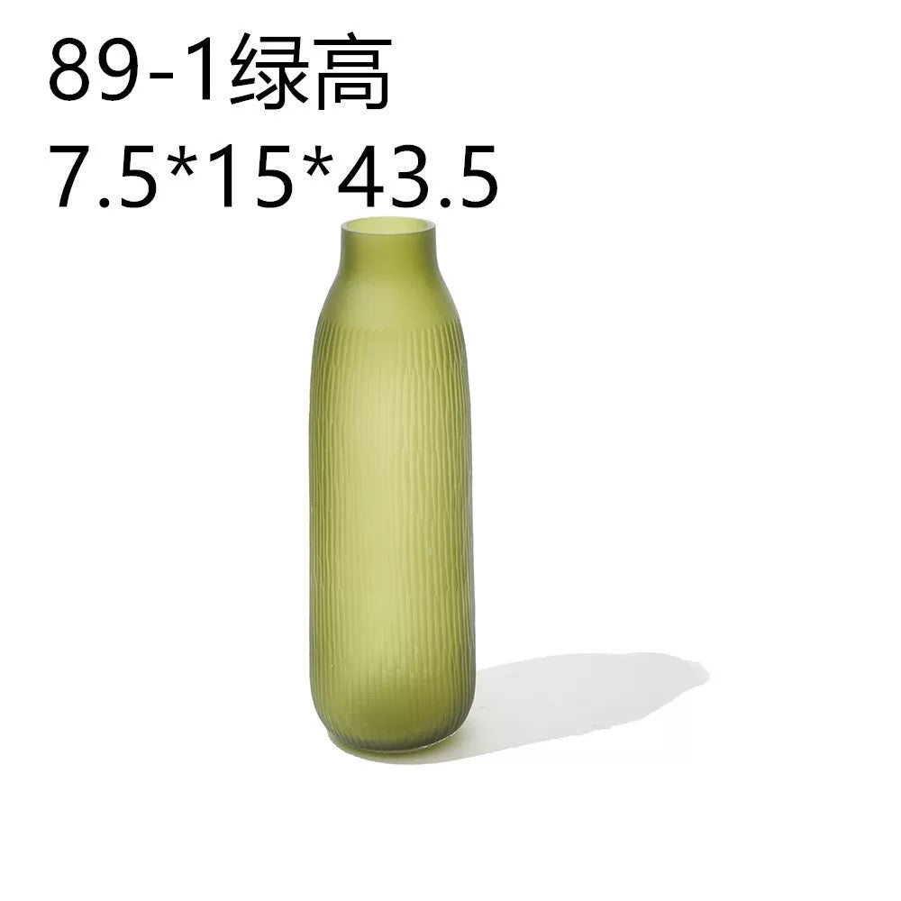 Set Of 2 Green Vases
