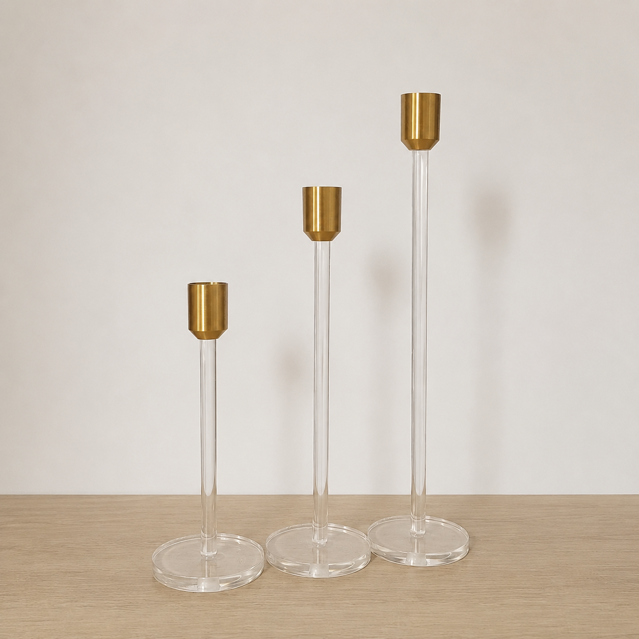 Modern Acrylic Candle Holders SET OF 3