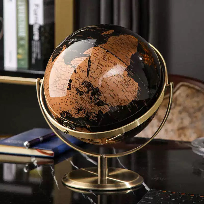 Luxury Black & Gold World Globe