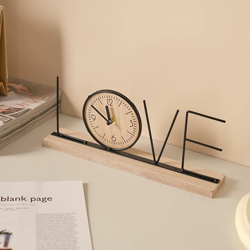 Wooden Desktop Clock - Set Of 2 Shapes