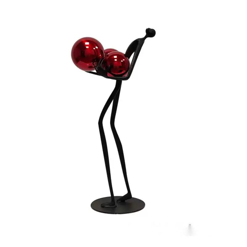 Modern Sculpture With Red/Gold Balls