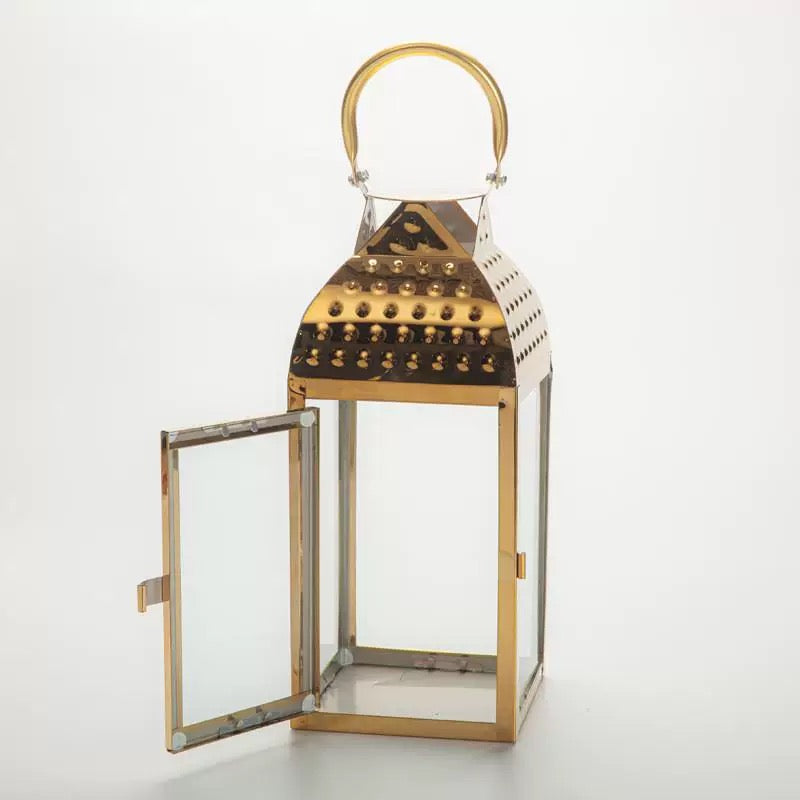 Set of 3 Stainless Gold Lanterns