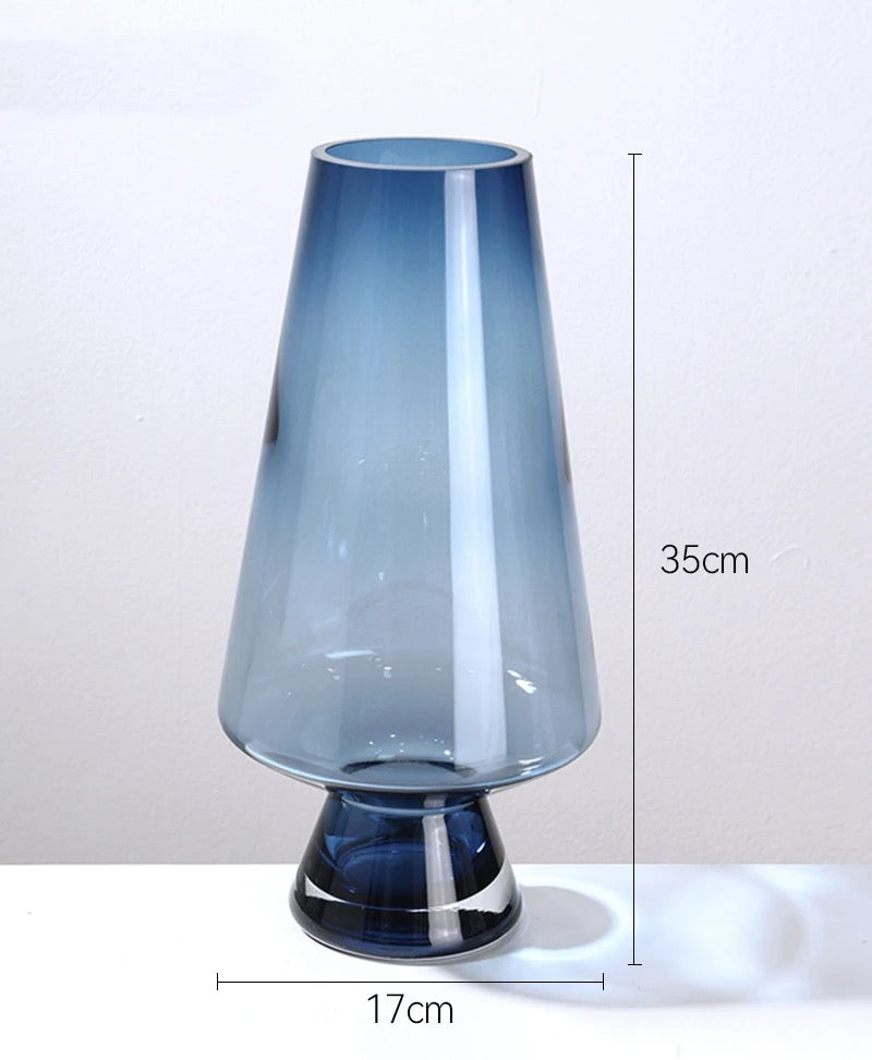 Bring Serenity Home with Timeless Glass Blue Vases Set Of 2 Sizes
