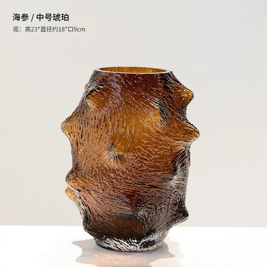 Brown Glass Vases - Set of 2