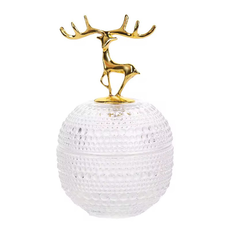 Set Of 2 Round Jars With Deers
