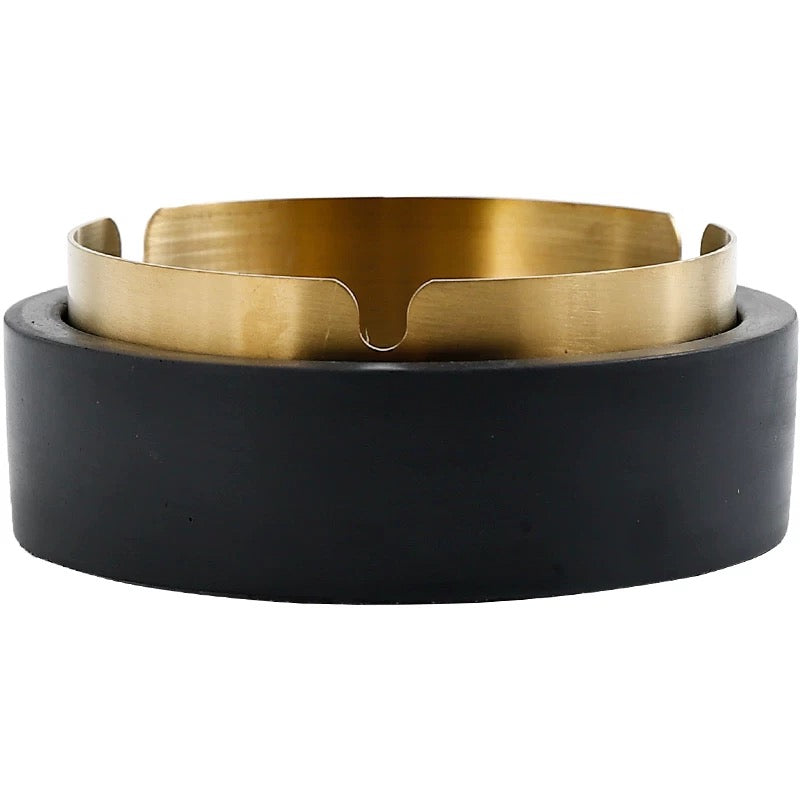 Set Of 2 Resin Ashtrays With Stainless Steel