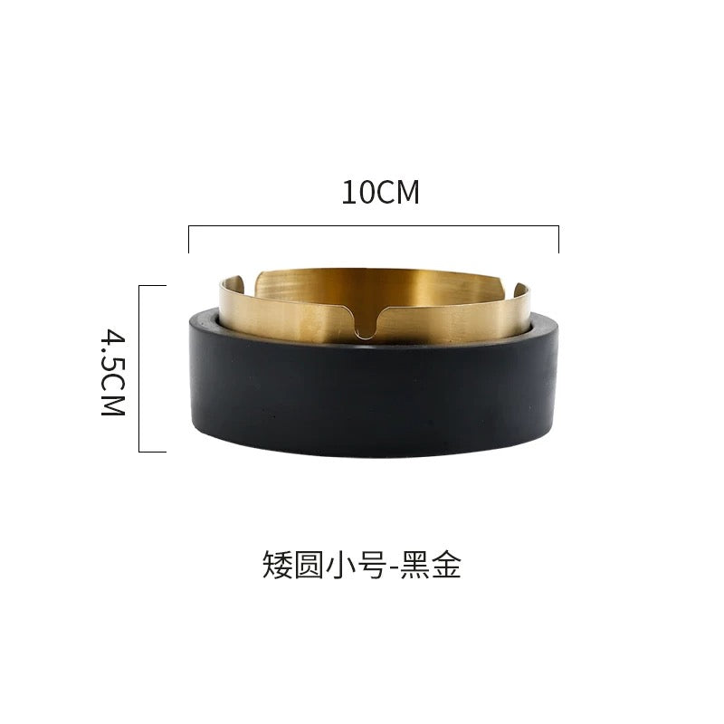 Set Of 2 Resin Ashtrays With Stainless Steel