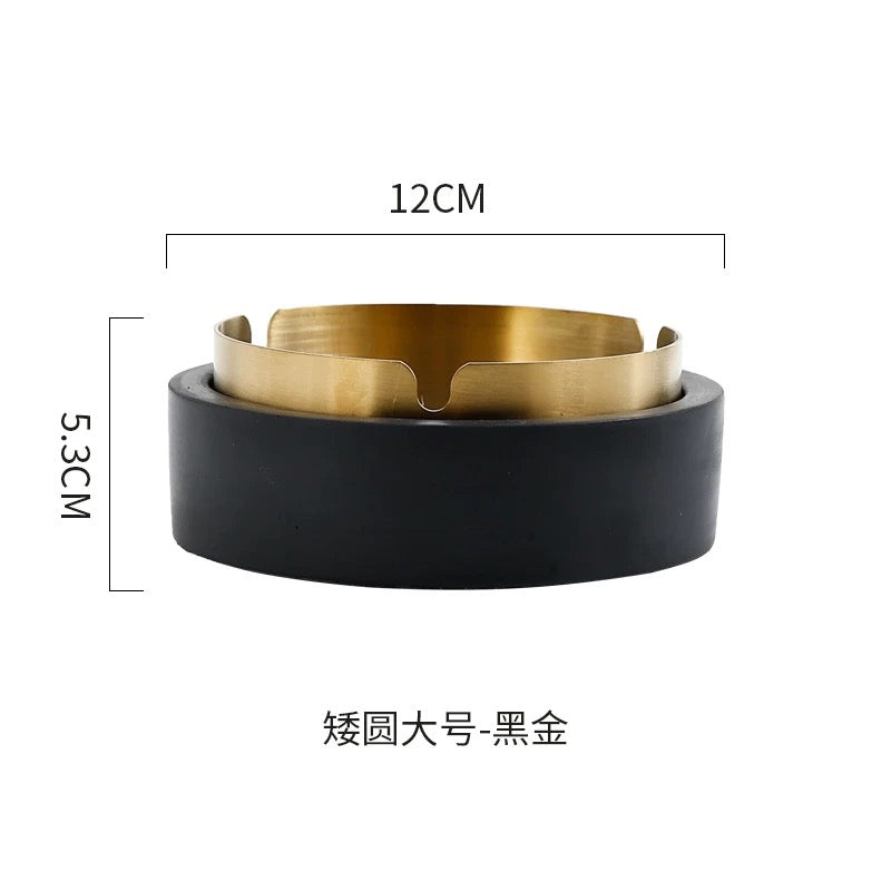Set Of 2 Resin Ashtrays With Stainless Steel
