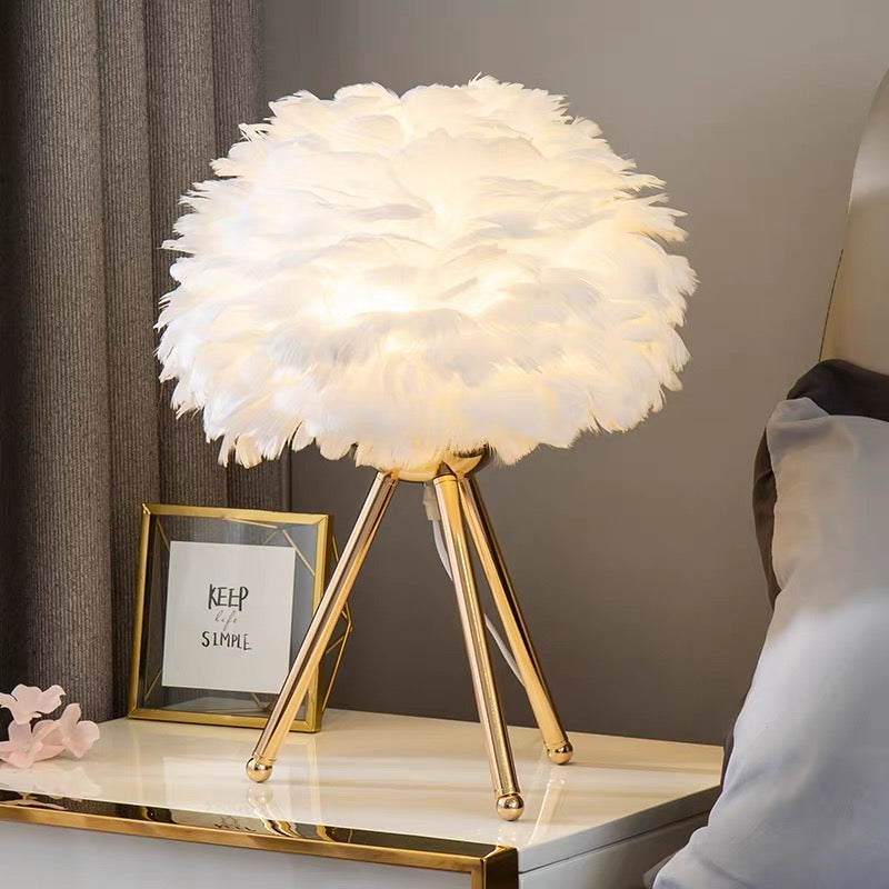 Trendy Feather Table Lamp - Set Of 2