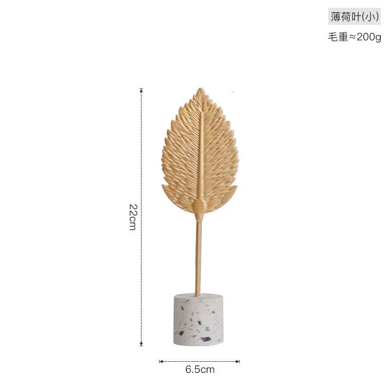 Set of 2 Leaves Metal With Mosaic