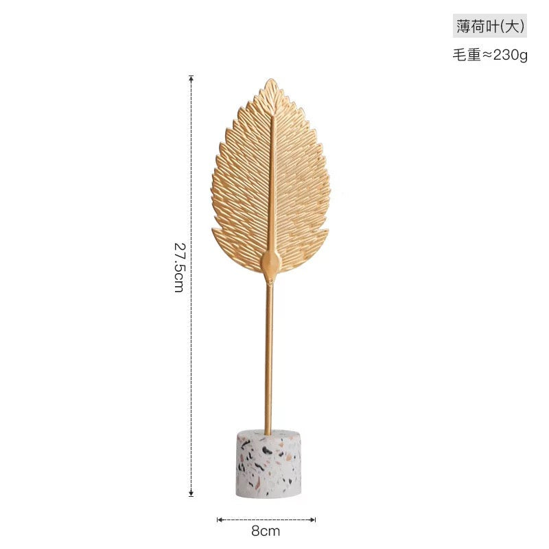 Set of 2 Leaves Metal With Mosaic