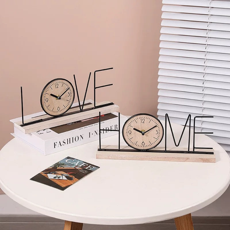 Wooden Desktop Clock - Set Of 2 Shapes
