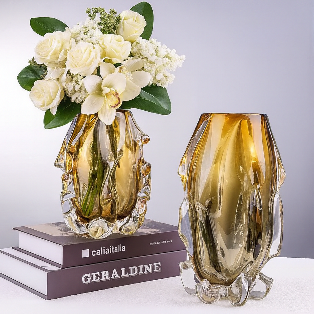 Set of 2 Luxury Glass Vases