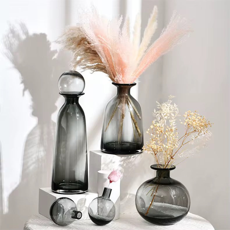 Set of 3 Glass Vases