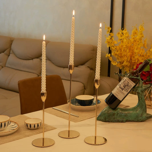 Set Of 3 Gold Candle Holders - Buy 1 Get 1 Free