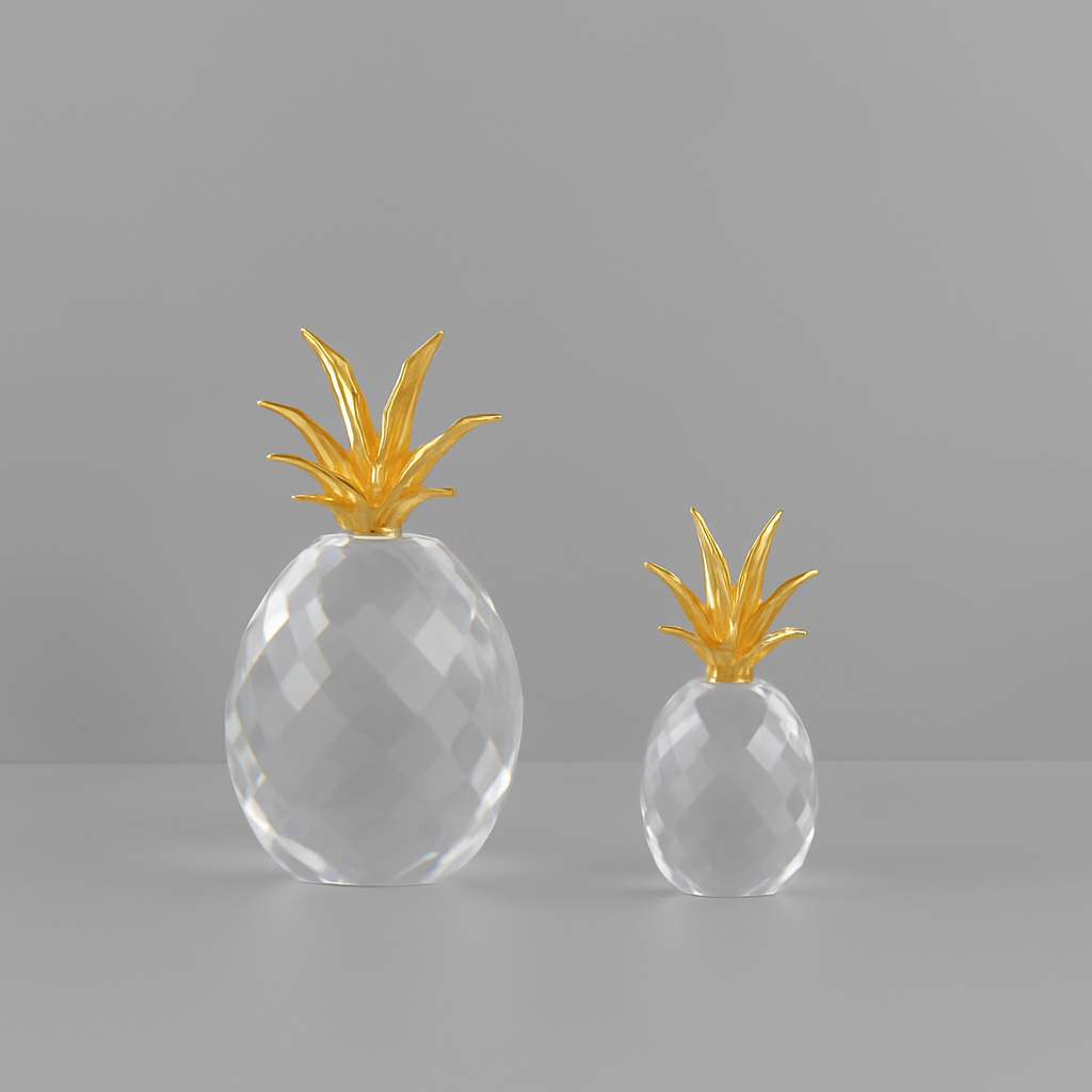 Set Of 2 Crystal Pineapples