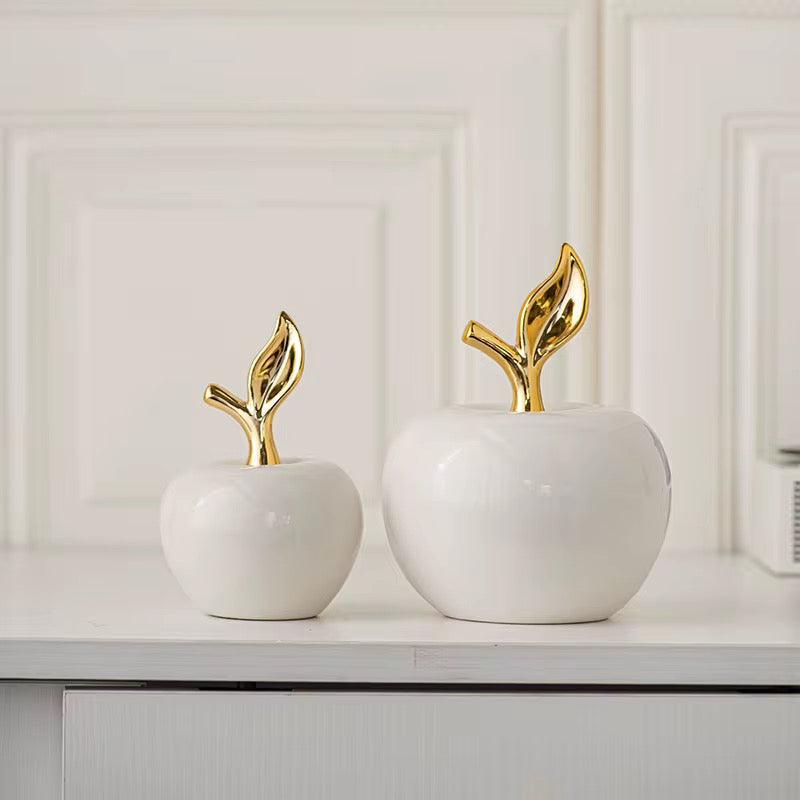 Set Of 2 Apple Ceramic Table Object