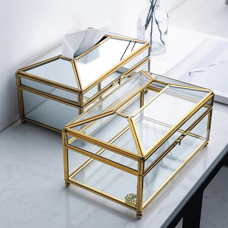 Glass Tissue box - Pack Of 2