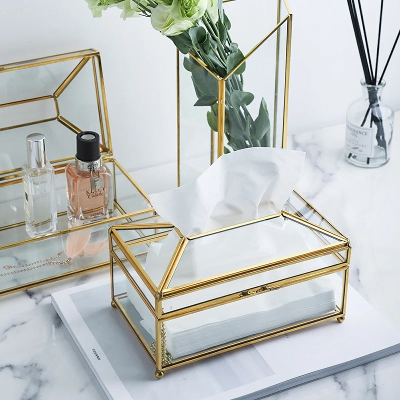 Glass Tissue box - Pack Of 2