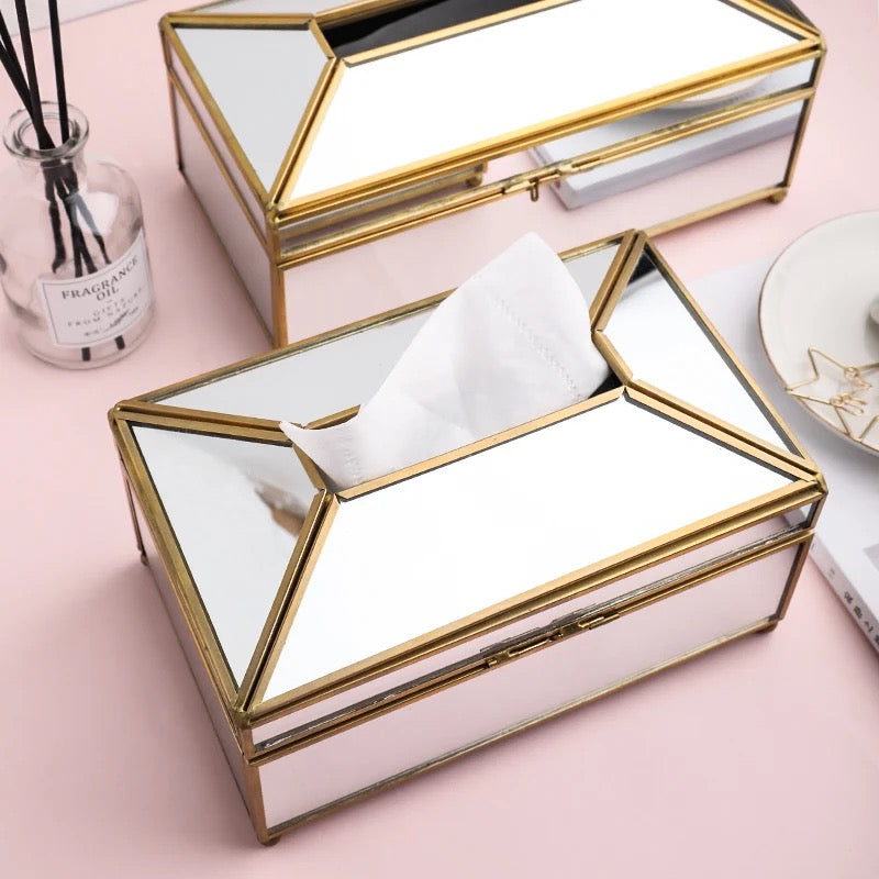 Glass Tissue box - Pack Of 2