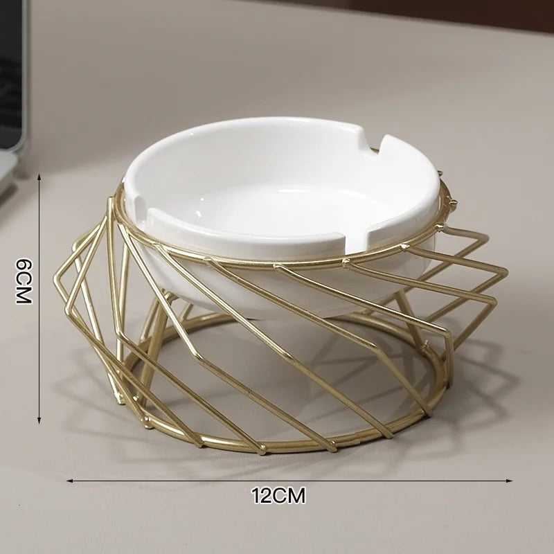 Gold Metal Ashtray - Pack Of 3