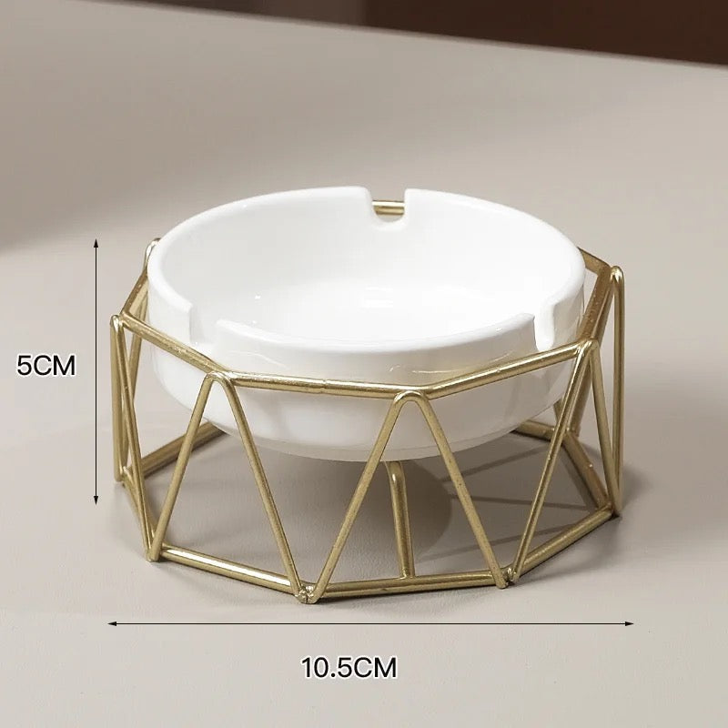 Gold Metal Ashtray - Pack Of 3