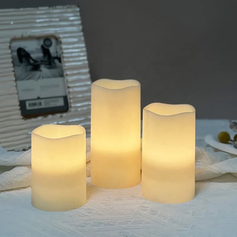 Flameless LED Candles: Safe, Elegant Ambiance Set Of 4 Different Sizes