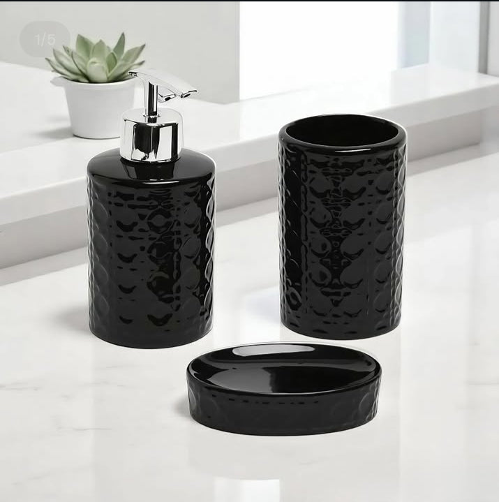 Round Bathroom Accessories Set of 3