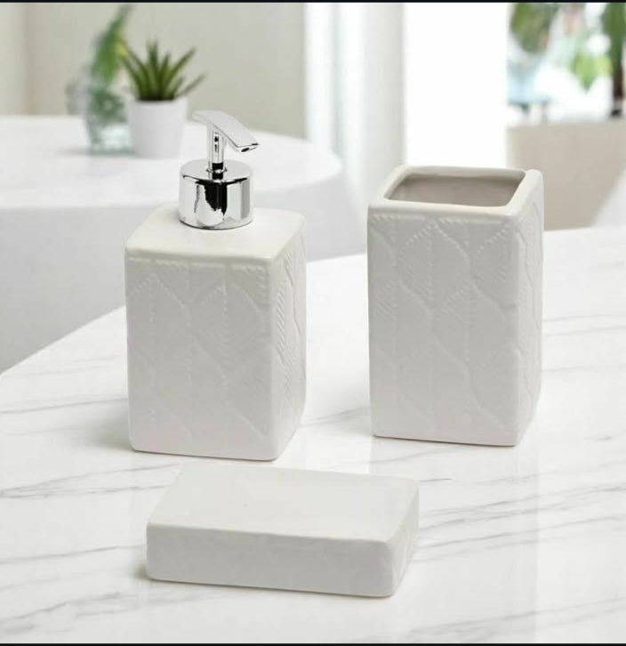 Square Bathroom Accessories Set of 3