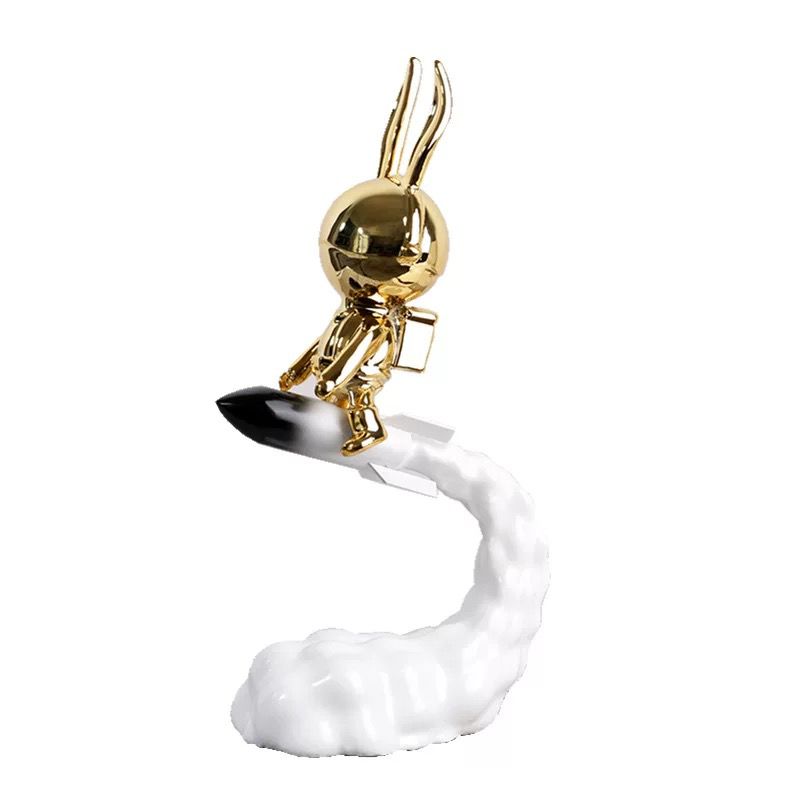 Rocket Bunny Figurine – Futuristic Decorative Sculpture